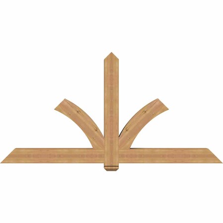 Ekena Millwork Redmond Smooth Timber Gable Bracket, Western Red Cedar, 84"W x 42"H x 5 1/2"D x 5 1/2"F, 12/12 Pitch GBW084X42X0606RED00SWR